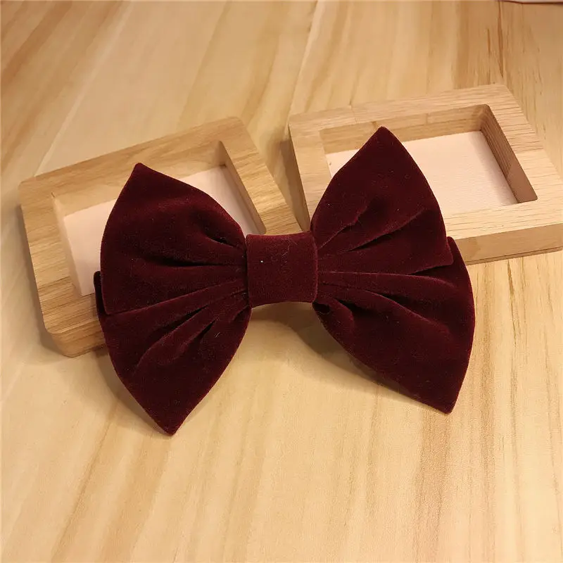 Бархатная заколка для волос с большим бантом Весенняя заколки конского хвоста