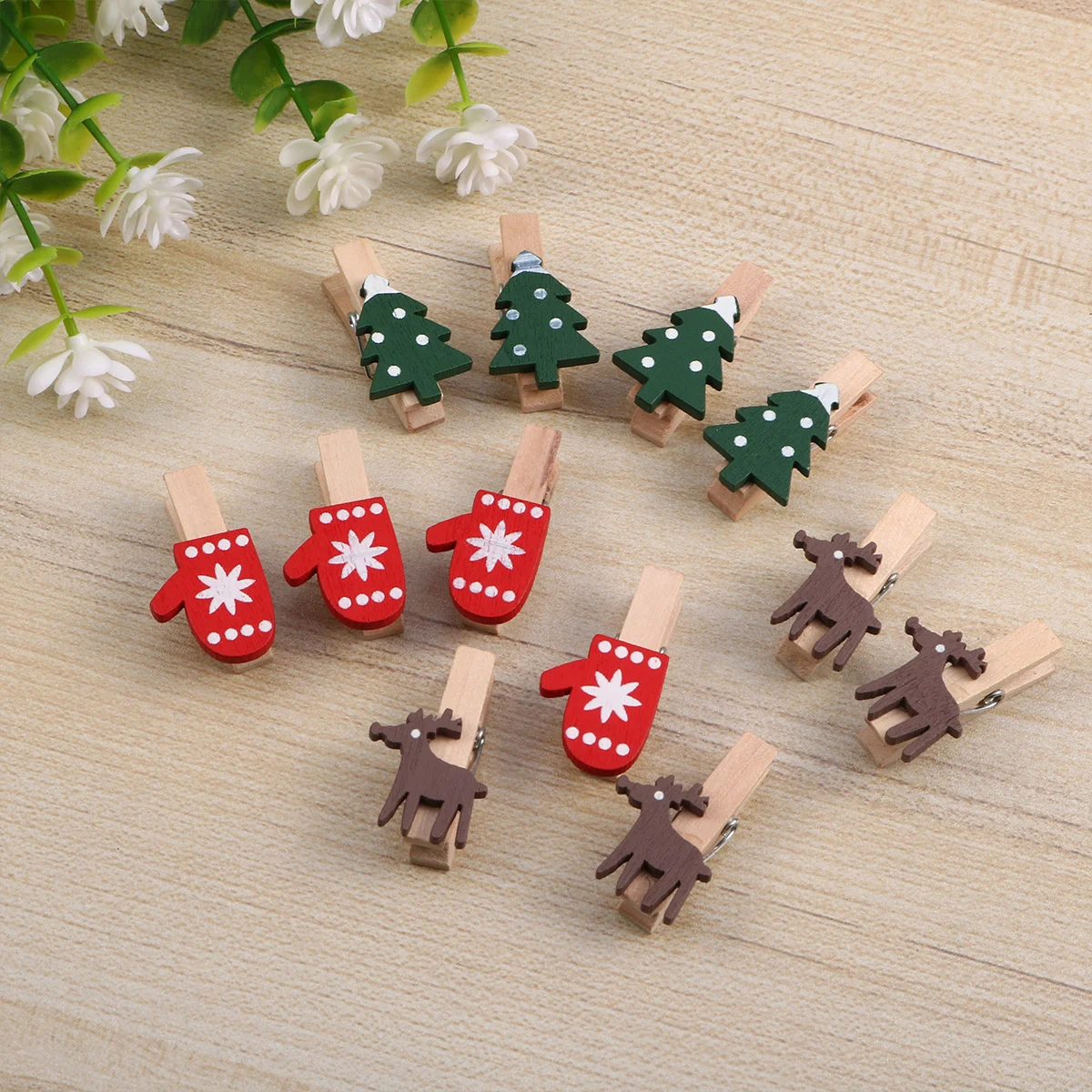 

Christmas Photo Clothespins Clips Wooden Mini Clip Pin Peg Wood Tree Clothespin Snowflake Clothes Picture Reindeer Holidaynote