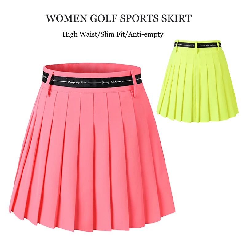 

Женская юбка для гольфа, Корейская плиссированная юбка с высокой талией, Дамская приталенная юбка-брюки для бадминтона с подкладкой, юбка-штаны с внутренними шортами