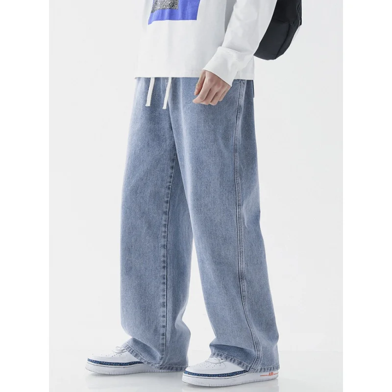 2022 New Harajuku Street Casual Baggy Jeans For Men Korean Fashion Hip Hop Straight Wide Leg Trousers Couple Casual Pants