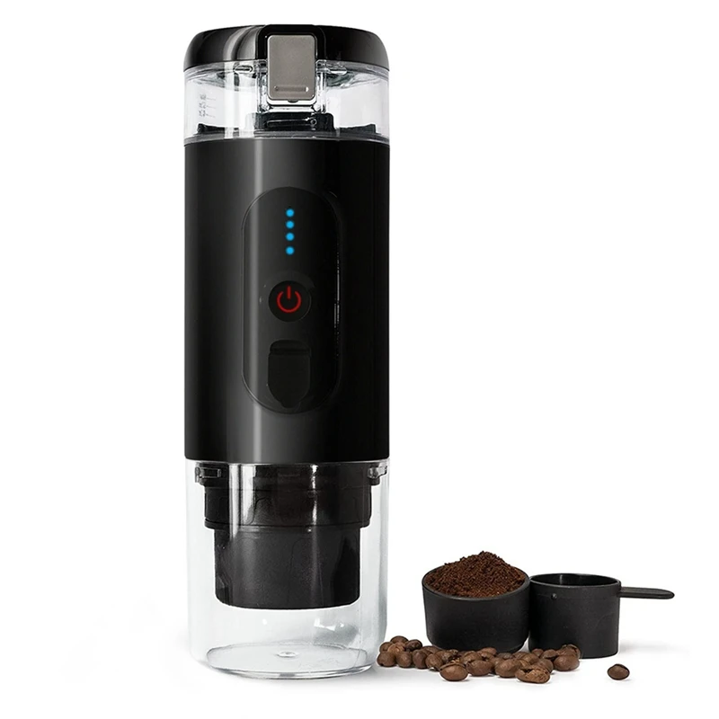 

Portable Espresso Coffee Maker, Travel Coffee Maker, Outdoor, Car and Office Compatible Capsule and Ground Coffee 2 In1