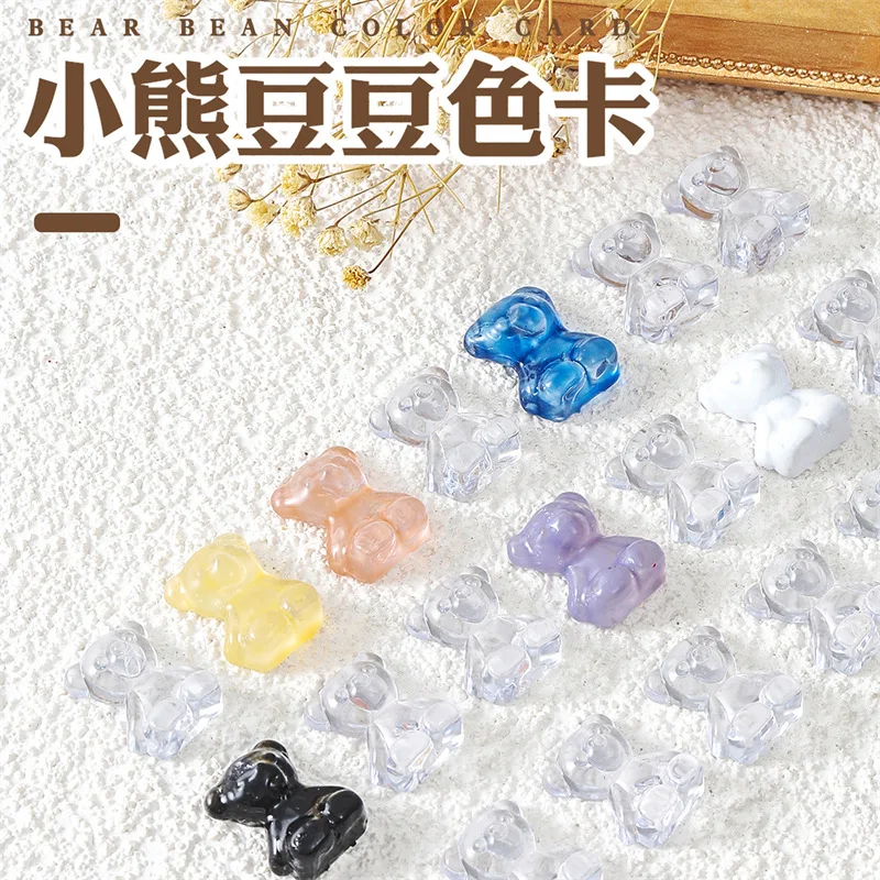 

24 Pcs Transparent Bear Color Card Nail Oil Glue Color Display Board Bottle Bottom Cap Card Nail Color Card 1 Bottle 1 ColorF23