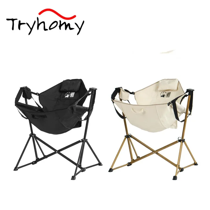 

Outdoor Rocking Chair Oxford Cloth Folding Chairs Self-driving Car Portable Camping Chair Picnic Multifunctional Chair New