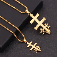 catholic caravaca crucifix orthodox with cherub angel necklace pendant russia cross hiphop gold necklace for women men gift