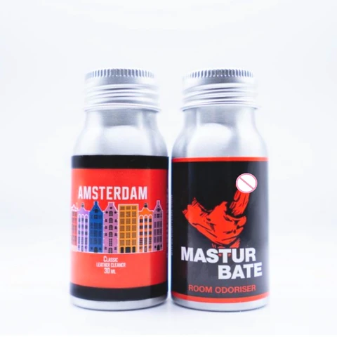 Попперсы для секса Amsterdam Classic 30 ml + Masturbate poppers 30 ml, Комплект мощных стимуляторов для анала  2 шт