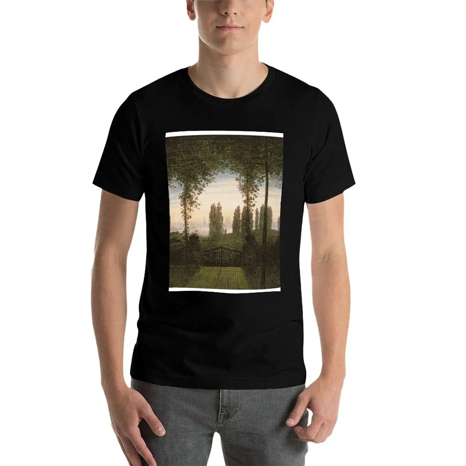 Фото Футболка Caspar David Friedrich - Remembrance Of Johann Bremen, простая повседневная хлопковая футболка с короткими рукавами №3