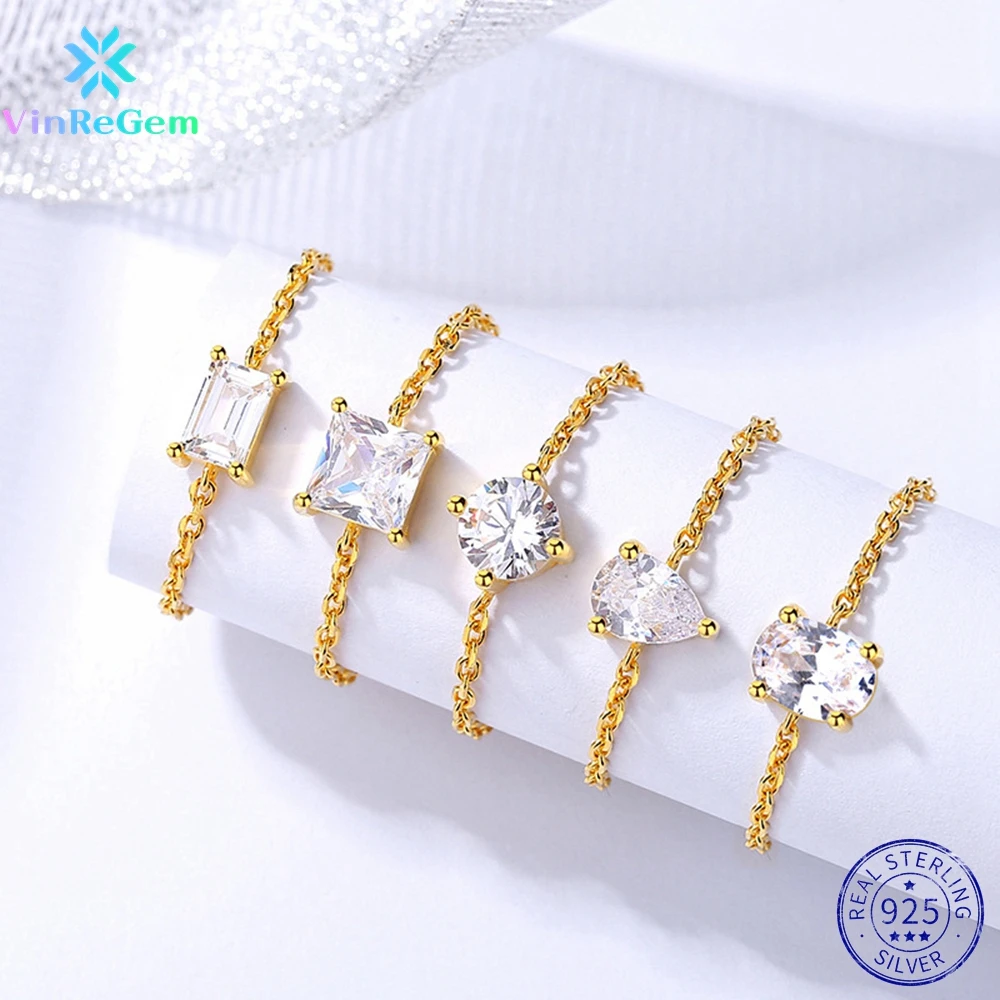 

Женское кольцо из серебра 925 пробы, с муассанитом