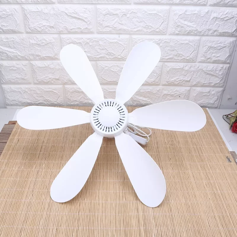 

AC 220V 20W 6 Leaves One Speed 20.4in Ceiling Fan mini Fan Dormitory Hanging fan with 1.8m Power Cable On Off Switch