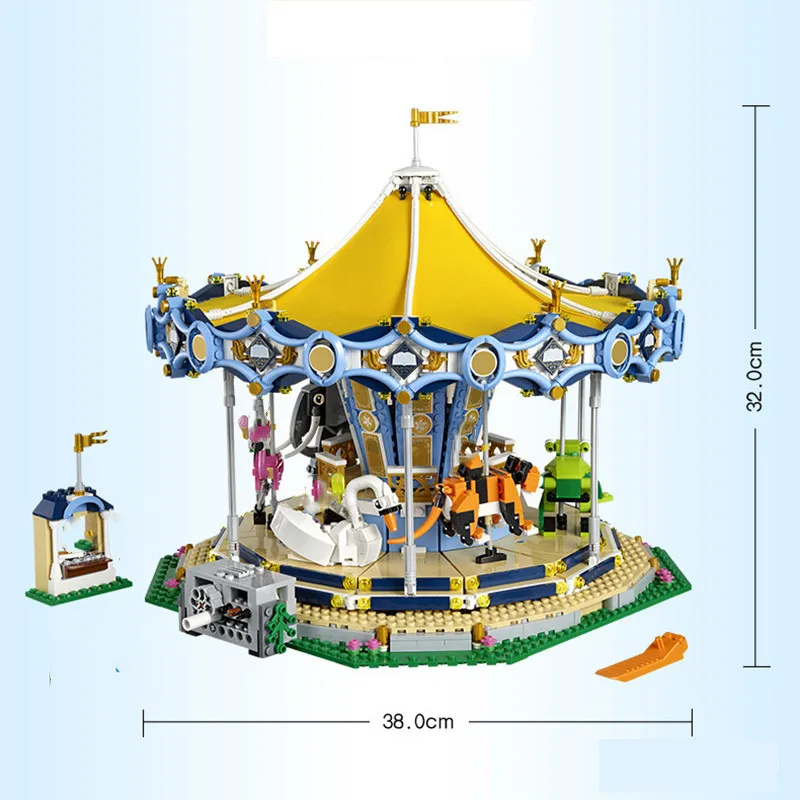 С подсветкой детская большая карусель MOC дисплей строительные блоки кирпичи