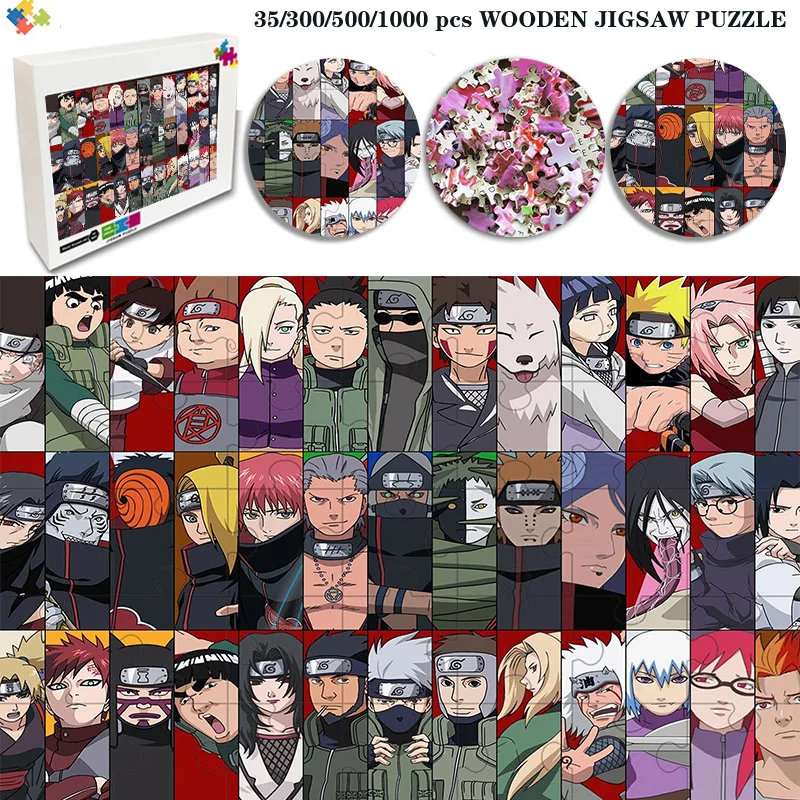 

Bandai Anime Naruto All Characters Jigsaw Puzzle 35 300 500 1000 Pieces Diy Puzzle Wooden Jigsaw Funny Gifts for Kids & Adults