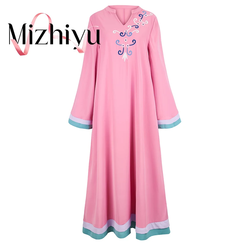 Mizhiyu женское платье с V-образным вырезом, женское платье с вышивкой