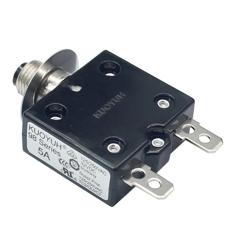 

KUOYUH 98 series 3A 5A 8A 10A 12A 15A 16A 18A 20A 25A 30A 32AManual Reset Thermal Overload protector switch Mini Circuit Breaker