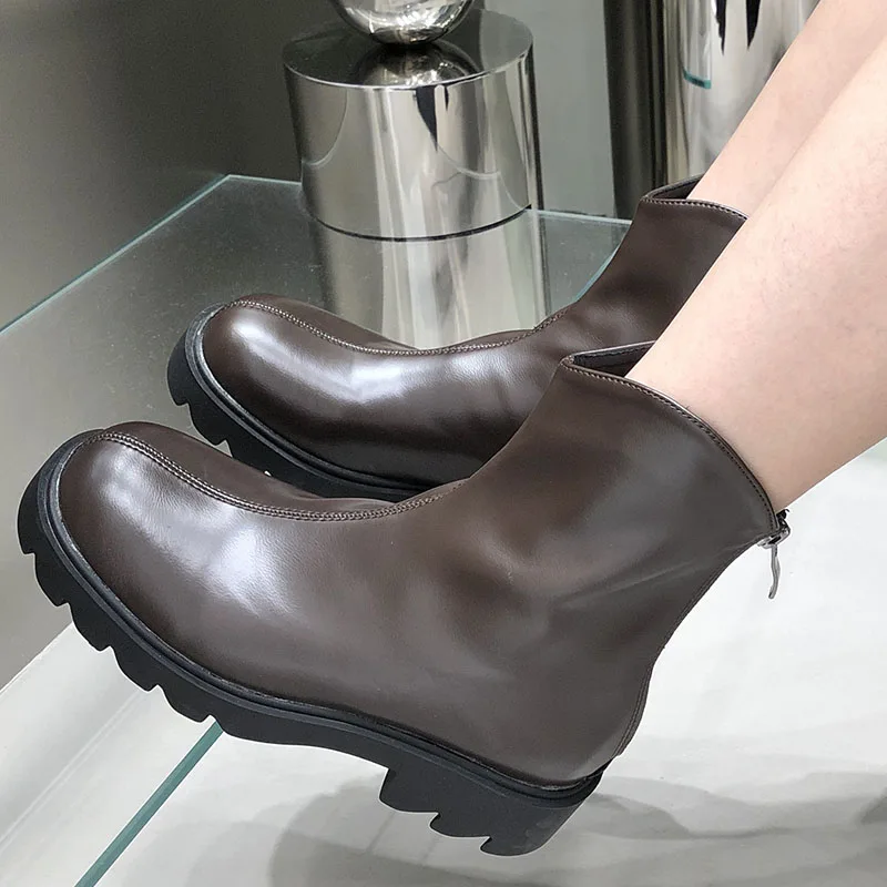 

Ботильоны челси для женщин, новинка 2022, модная женская обувь на молнии, женские современные короткие ботинки с круглым носком