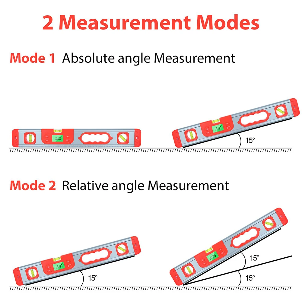 

Inclinometer Digital Goniometer Inclinometer Level Level Ruler Red/black Replacement 4*90°2*180° 90 Degree Ruler