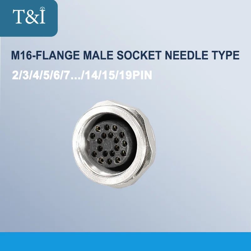 

Official Aviation Connector M16 2-3-4-5-6-7-8-12-19-24Pin Ip67 Waterproof Metal Flange Female Plug Reverse Socket