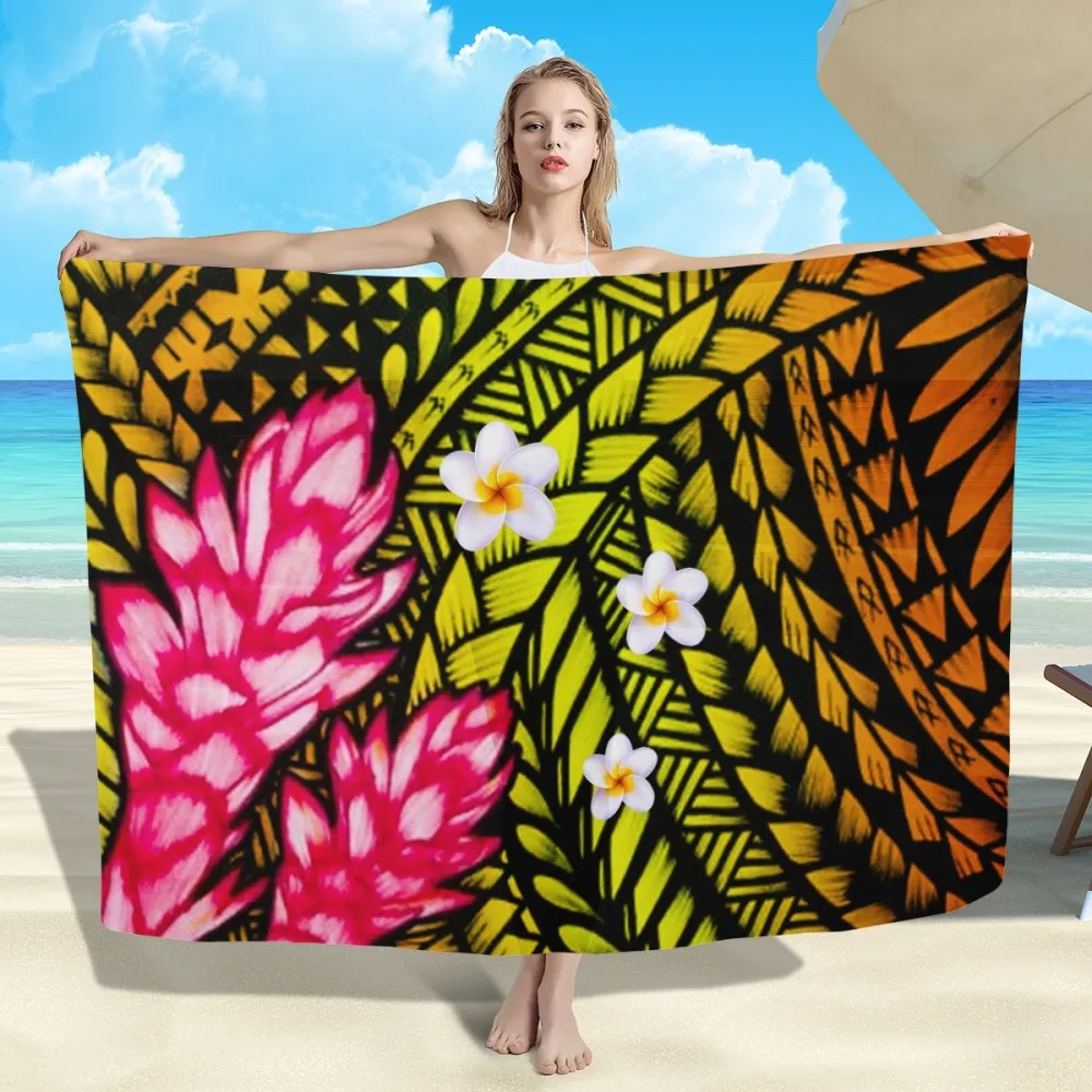 

Cumagical Sarongs Customized Printed Sarongs Polynesian Tribla Tortoise Print Pareo Beachwear Swimsuit Cover Ups Bikini Wrap