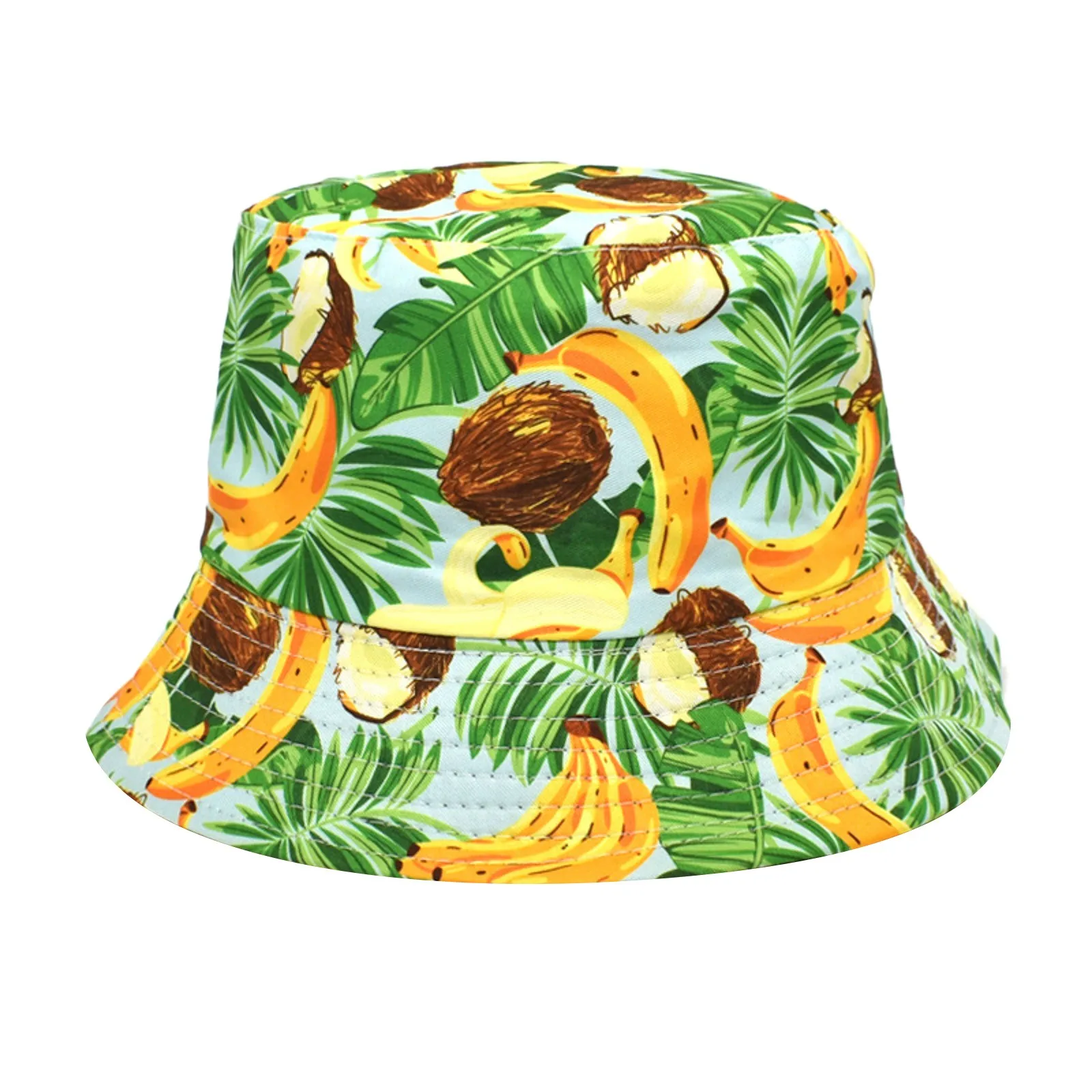 

New Banana Print Fisherman's Hat Women's Spring/summer Outdoor Sunblock Hat Men's Basin Hat Straw Hat Round Waterproof
