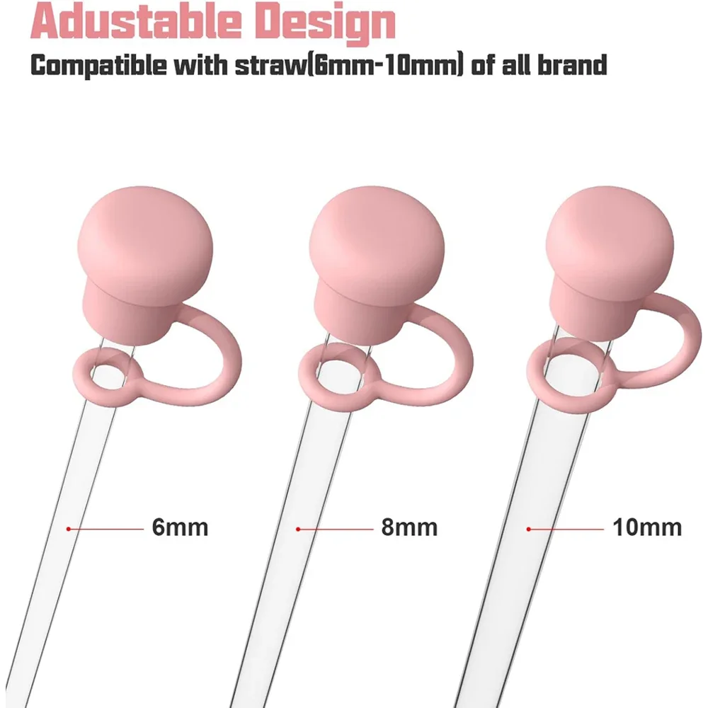 5 Упаковок Многоразовых Силиконовых Соломенных Топперов Соломенные Колпачки Для