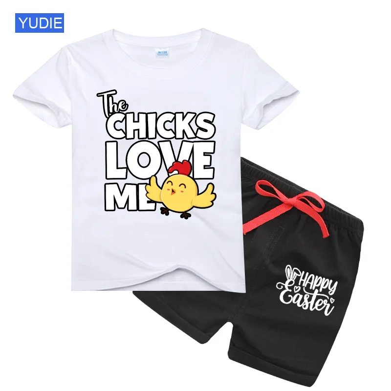 

Easter T Shirt 2022 Summer 2-10Years Easter Toddler Kids Baby Boy Clothes Easter Bunny Egg Print Cartoon T-Shirt+Shorts Outfits