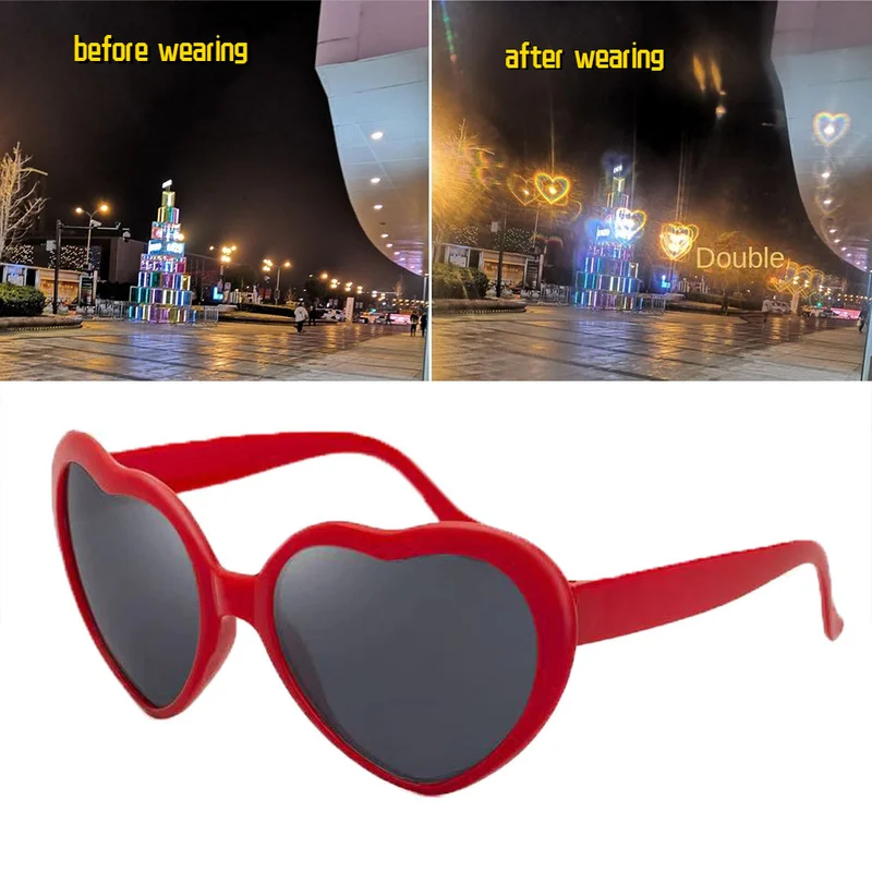 

Женские солнцезащитные очки с дифракцией в форме сердца