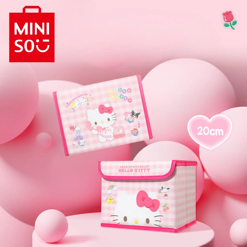 MINISO мультфильм аниме Sanrio Милая Hello Kitty 50-я годовщина рабочего стола складной ящик