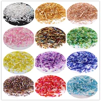 mixed color silver filled glass rice beads diy hand beaded tube bead material bag jewelry accessories clothing