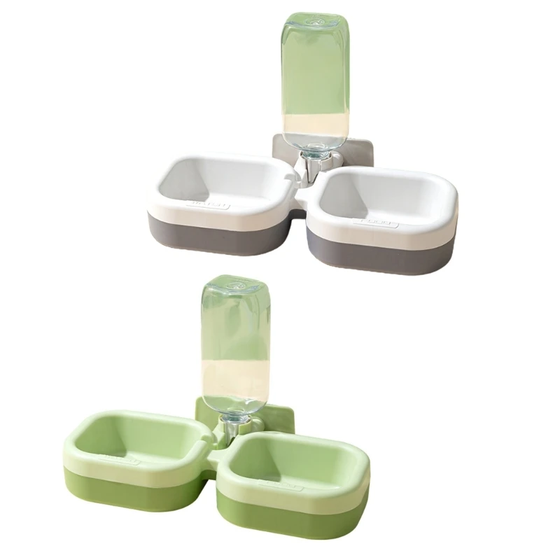 

Automatic Cats Dogs Feeder Waterer Bowl 17Oz Water Dispenser for Cage