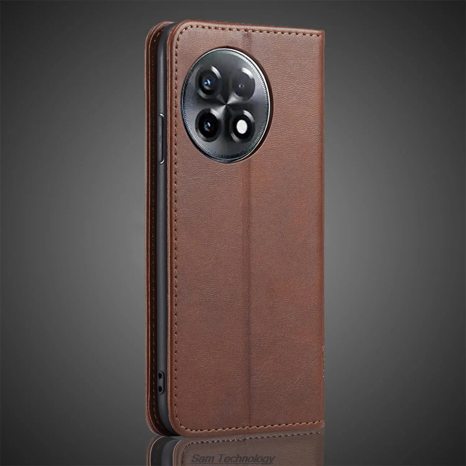 Кожаный чехол с магнитным притяжением для Oneplus 11R/Oneplus ACE 2 PHK110 откидная кобура