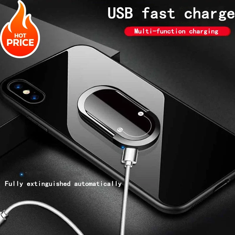 Перезаряжаемый креативный USB-прикуриватель кольцо магнитный держатель для