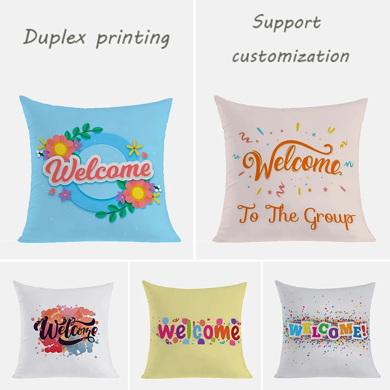 

Pillowcase Duplex Printing Body Pillow Cover 45x45 Welcome Decorative Pillows for Sofa Cushions Covers Cushion 45*45 Pillowcases