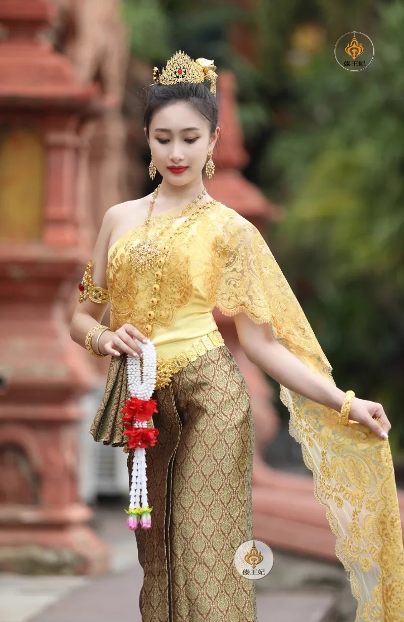 Традиционное платье из Таиланда на весну и лето одежда для женщин элегантный