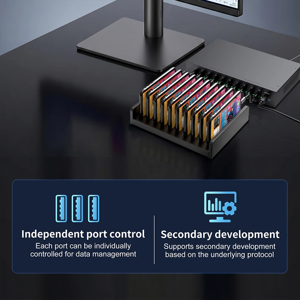 Фото НОВЫЙ 10-портовый USB 3.0 хаб для управления USB-ключами безопасности и устройствами U-Key №1