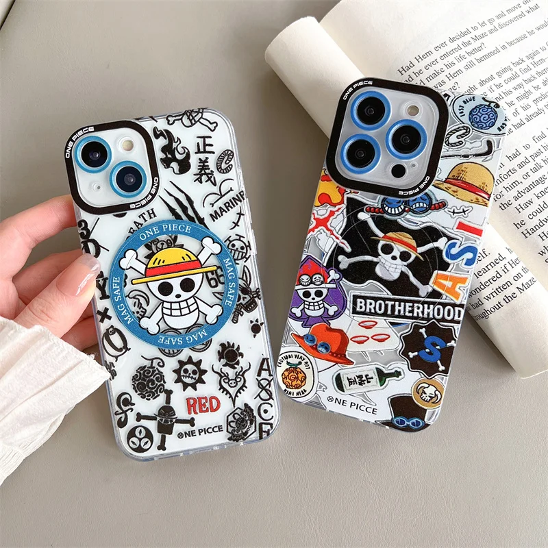 

Anime One Piece Magnetic For Magsafe Wireless Charge Phone Case For iPhone 11 12 13 14 15Pro Max Dragon Ball Soft Silicone Cover