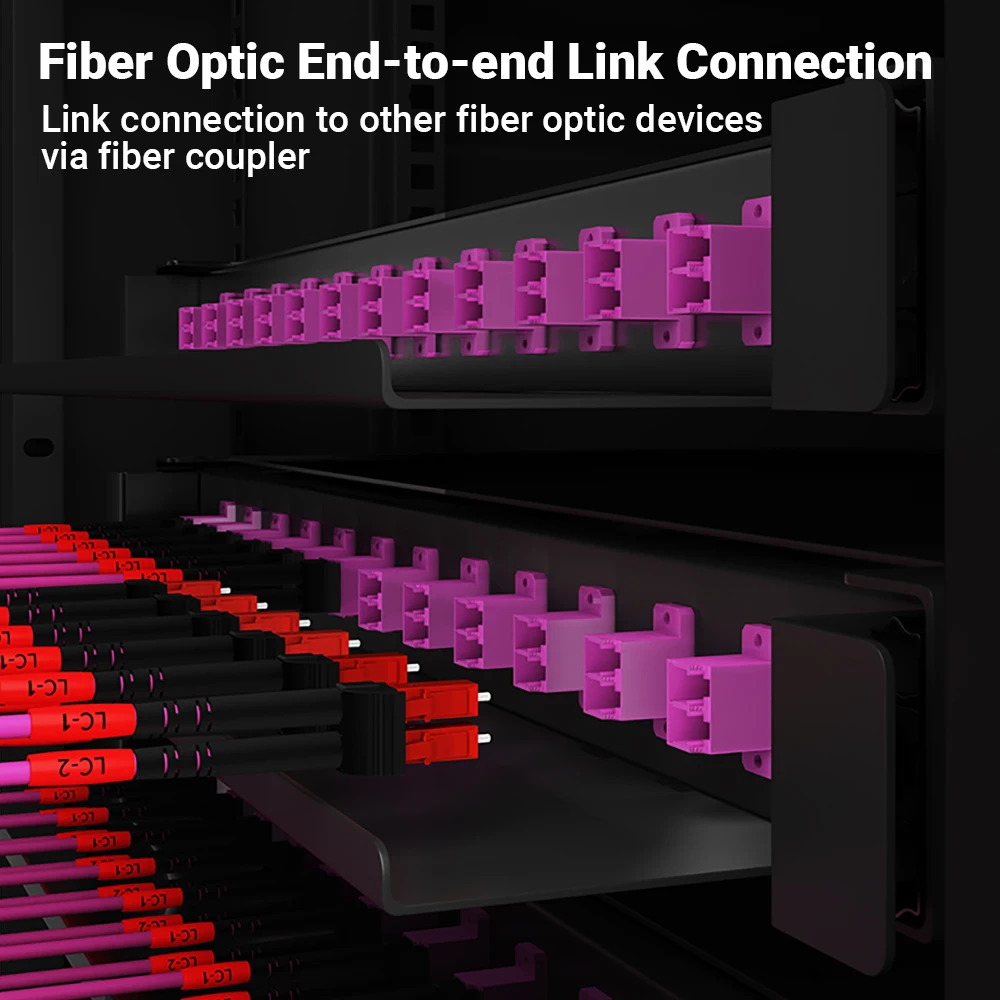 AMPCOM LC To LC Quad Fiber Optical Coupler OS1 OS2 OM1 OM2 OM3 OM4 Full Flange Optic Adapter SMF MMF Female to Female APC UPC