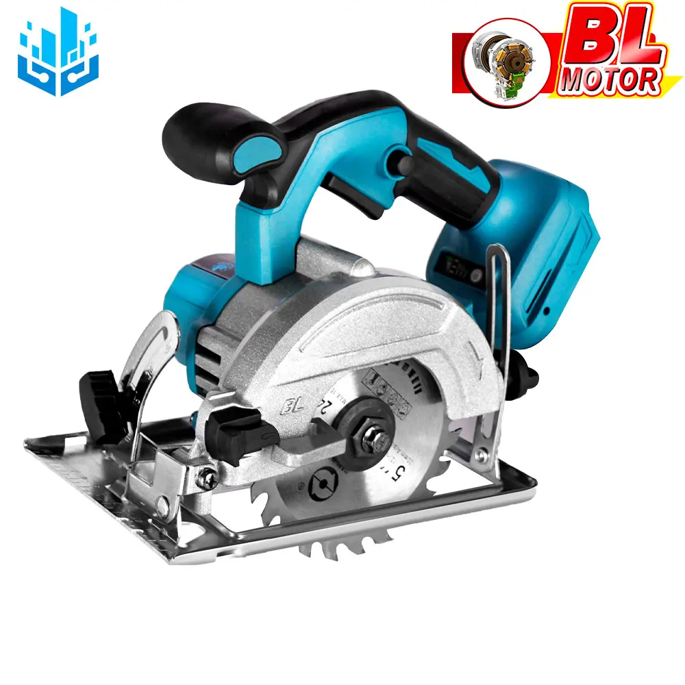 5 Inch Brushless Electric Circular Saw for Makita 18V Lithium Battery 125mm 1000W 0°to45° Angle Adjustment Woodking Power Tool