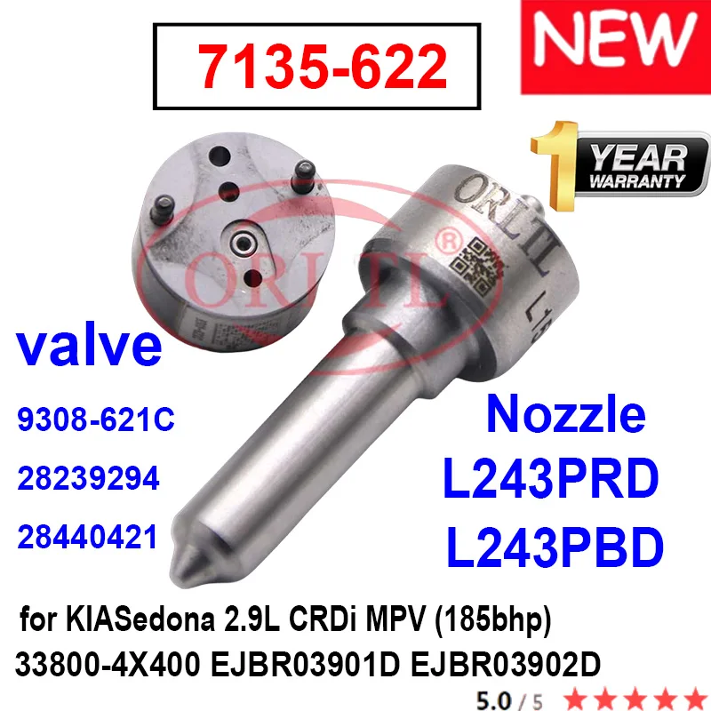 

НАСАДКА L243PRD L243PBD КЛАПАН 9308-621C РЕМОНТНЫЕ КОМПЛЕКТЫ 7135-622 ДЛЯ KIA INJECRTOR 33800-4X400 EJBR03901D EJBR03902D 338004X400