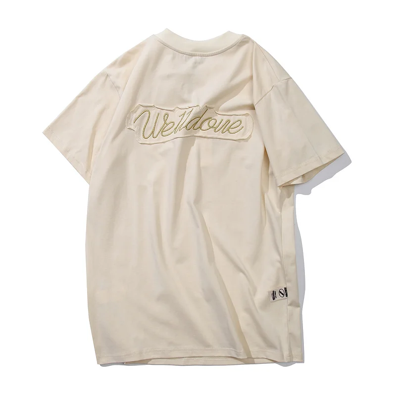 

1:1 Version We11done Patch Embroidery T Shirt Men Women Couple 100% Cotton Tee High Street Hip Hop Casual Oversize T-shirt
