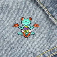 creative frog enamel pin poison frog broken belly cologne organ brooch cowboy backpack badge punk jewelry gift for friends