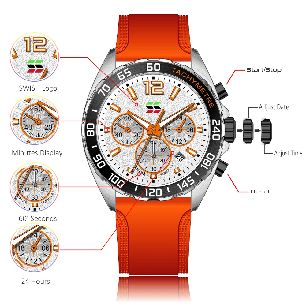 The hot selling fashion time men's watch the top luxury silicone belt sports watch commercial quartz clock waterproof