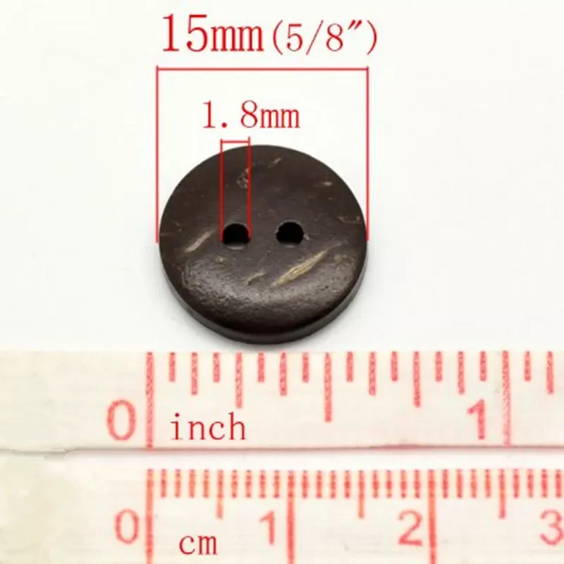 

15mm Brown Coconut Shell 2 Holes Sewing Buttons Scrapbooking , Scrapbooking Crafts , 7NK246