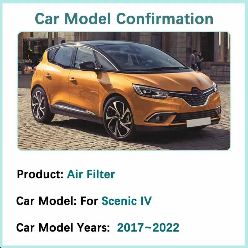 Фильтр кондиционера 1 2 T для Renault Scenic IV 4 2017 ~ 2022 2021 2020 2019 фильтр воздуха двигателя с