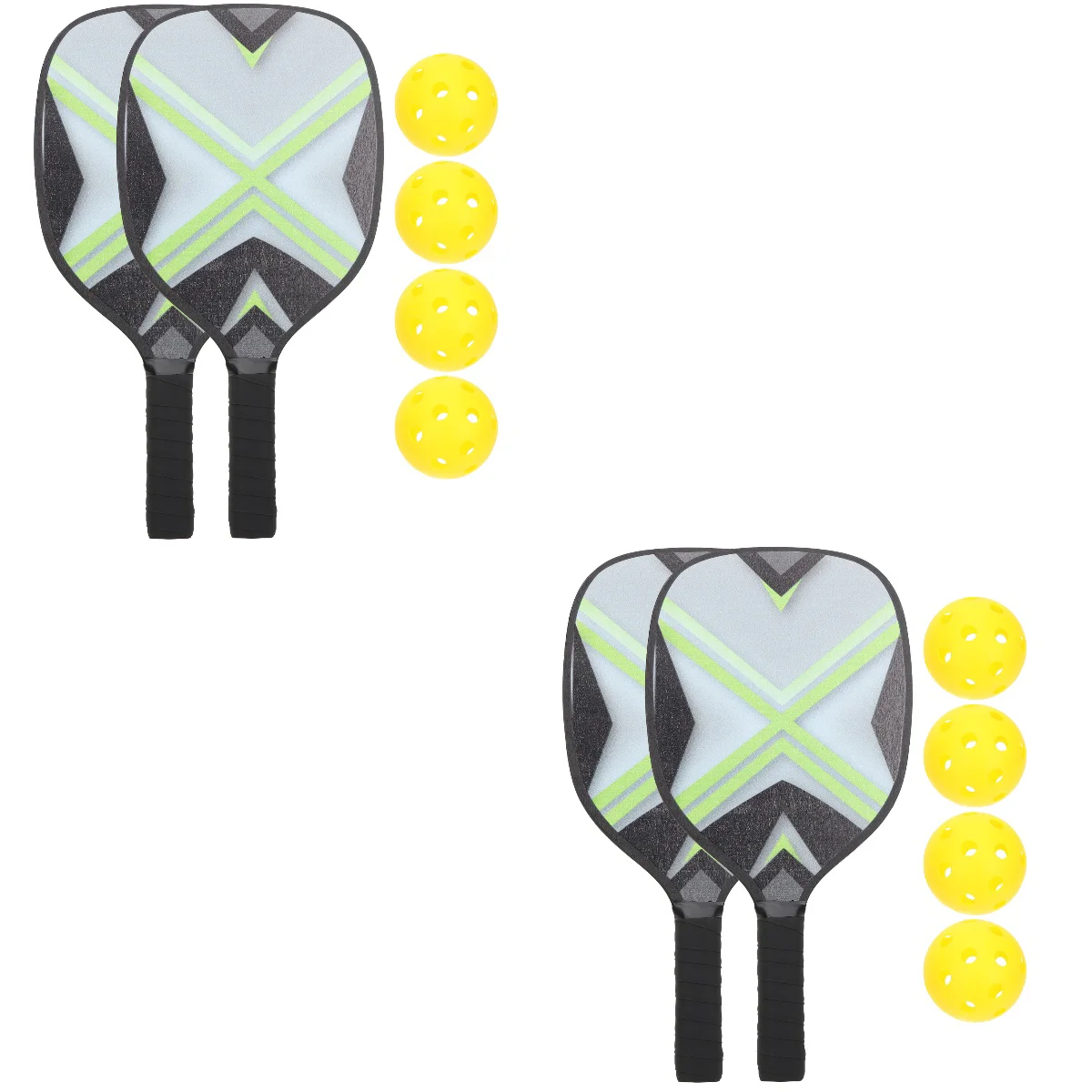 

2 Sets of Paddles Balls Professional Rackets Balls Kit