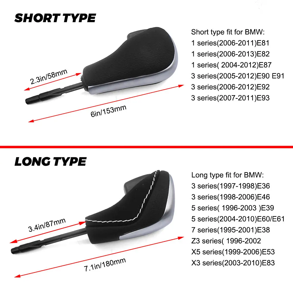 Автомобильная короткая длинная ручка переключения передач для BMW E39 E46 E53 E60 E61 E63 E64