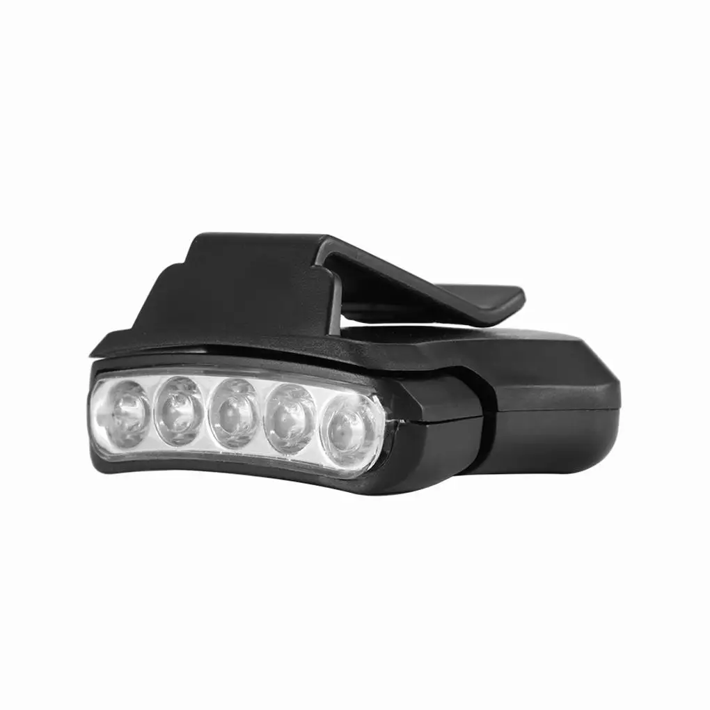 

5 LED Caps Light Battery Powered Head Lamp Clip On Fishing Headlight