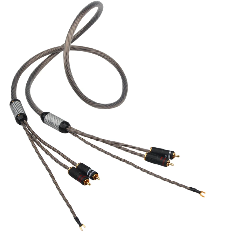 Audiophile LP Vinyl Record Tonearm Phonograph Cable Odin HiFi Audio RCA Cable with Ground Wire