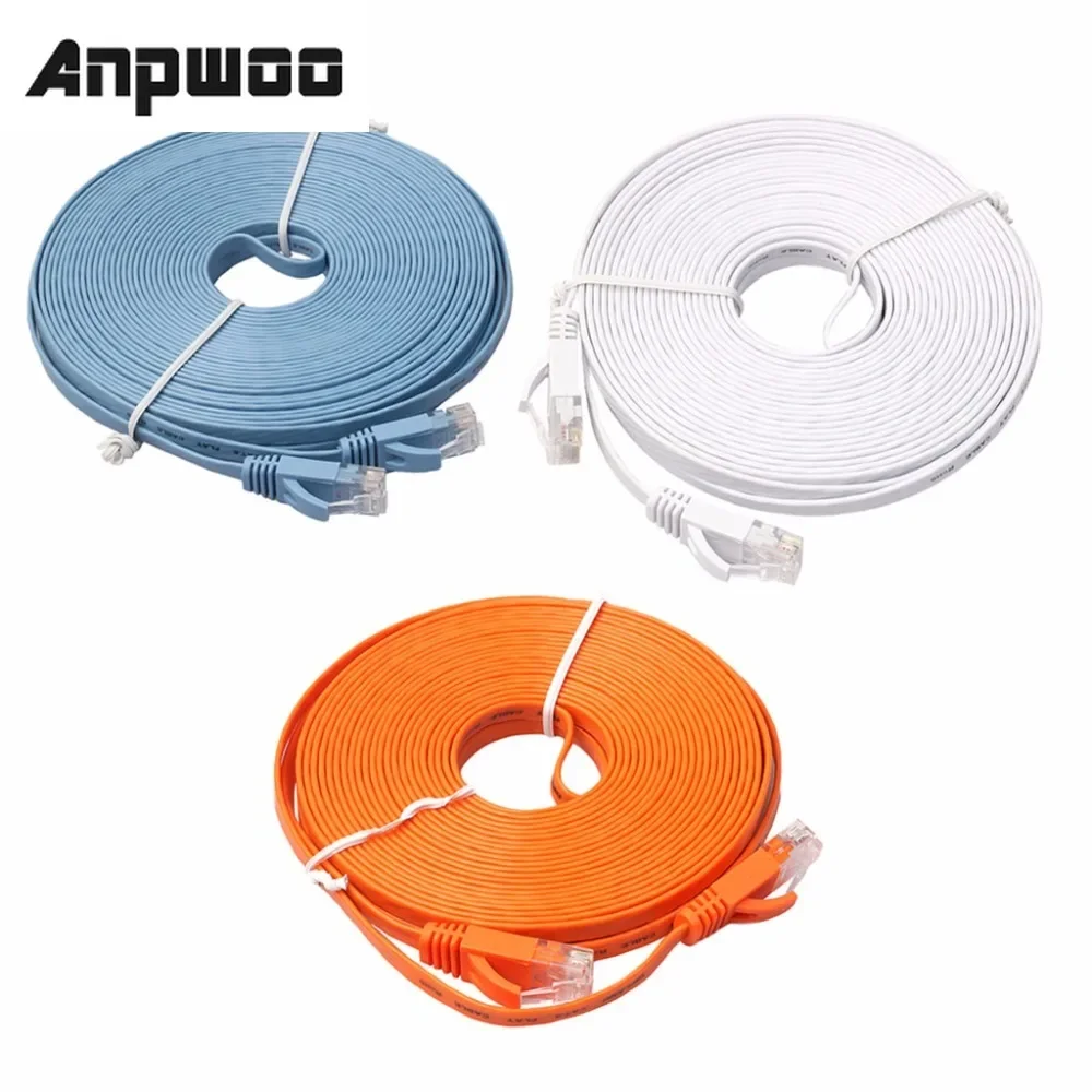 

ANPWOO CAT6 Internet Network Flat Cable Cord Patch Lead RJ45 For PC Router