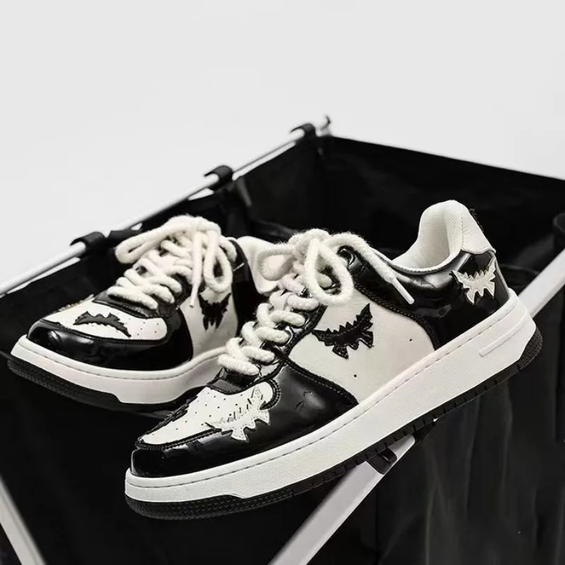 Женские осенние дышащие кроссовки для пар Y2k с красным узором летучая мышь зимняя