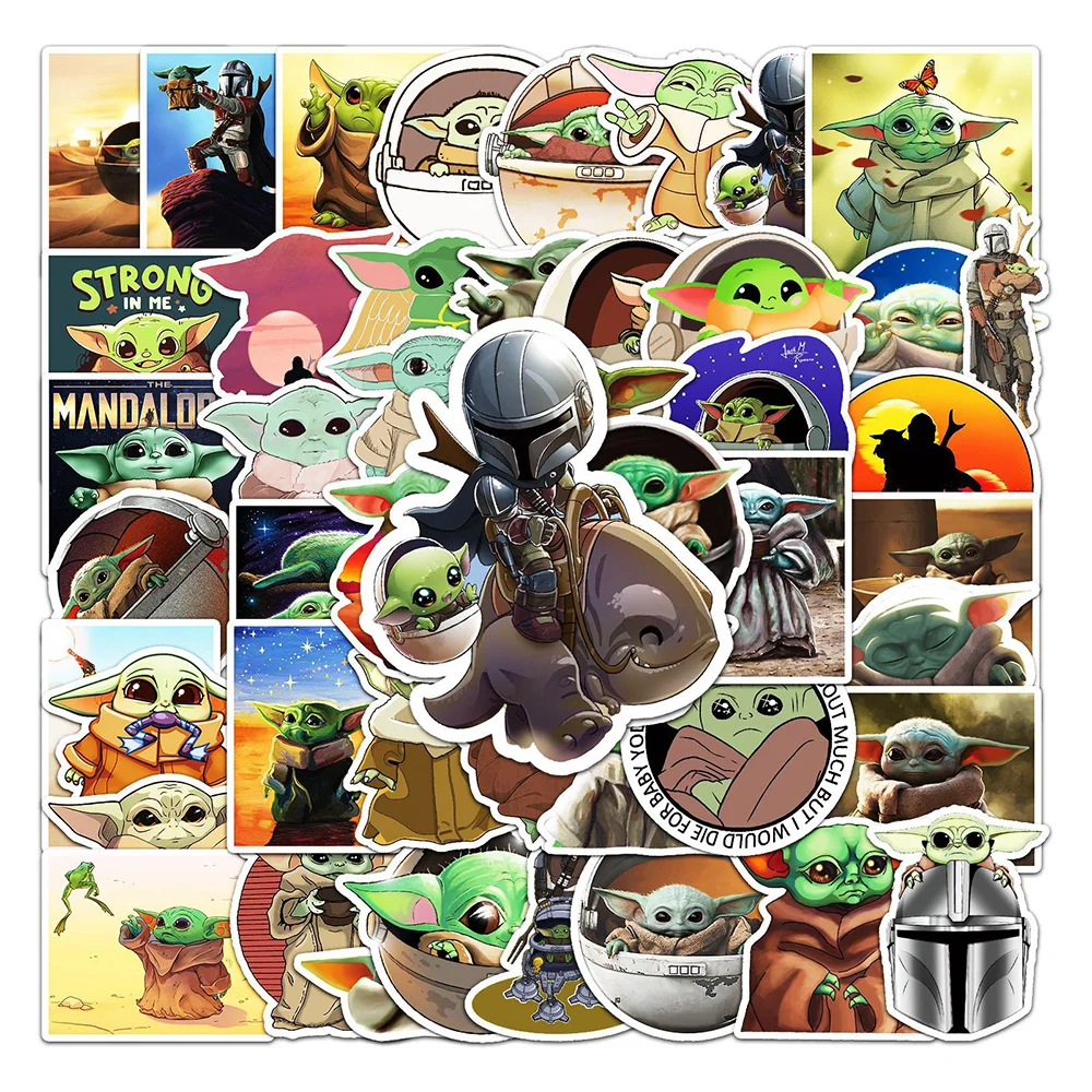 

10/30/50pcs Cute Disney Cartoon Baby Yoda Stickers Decoration Decals Waterproof Stationery Diary Skateboard Anime Sticker Toys