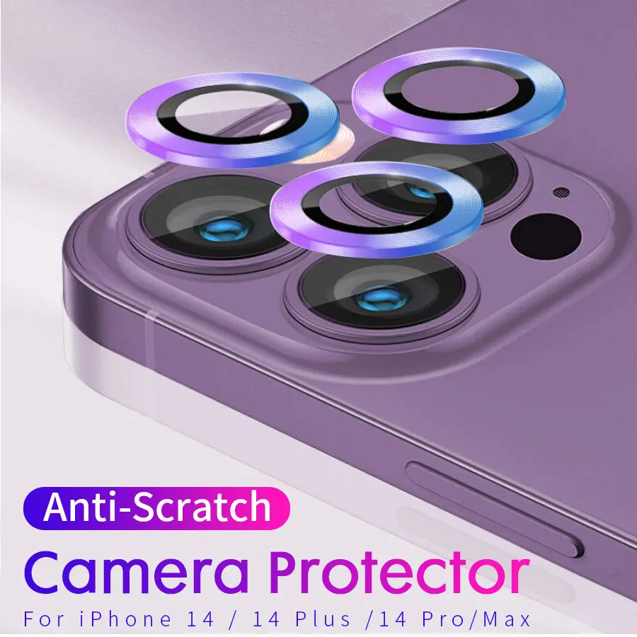 Защитное стекло для задней камеры 2 в 1 + металлическое кольцо объектива iPhone 14 Plus 13