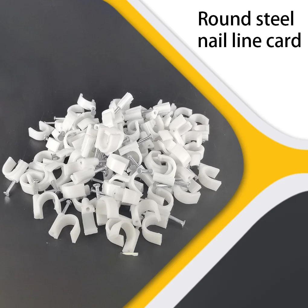 

100 Pieces Round Wall Cable Clip Cord Holder Accessories